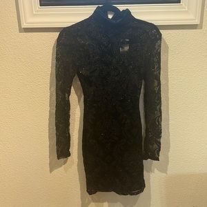 Floral lace sheer dress